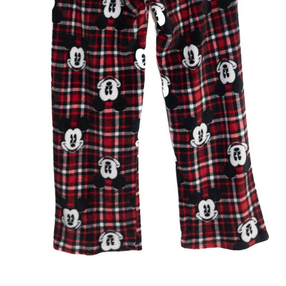 Disney Size M(8-10) Mickey Mouse Red Plaid Lounge Pajama Pants Soft Comfortable - Picture 8 of 8